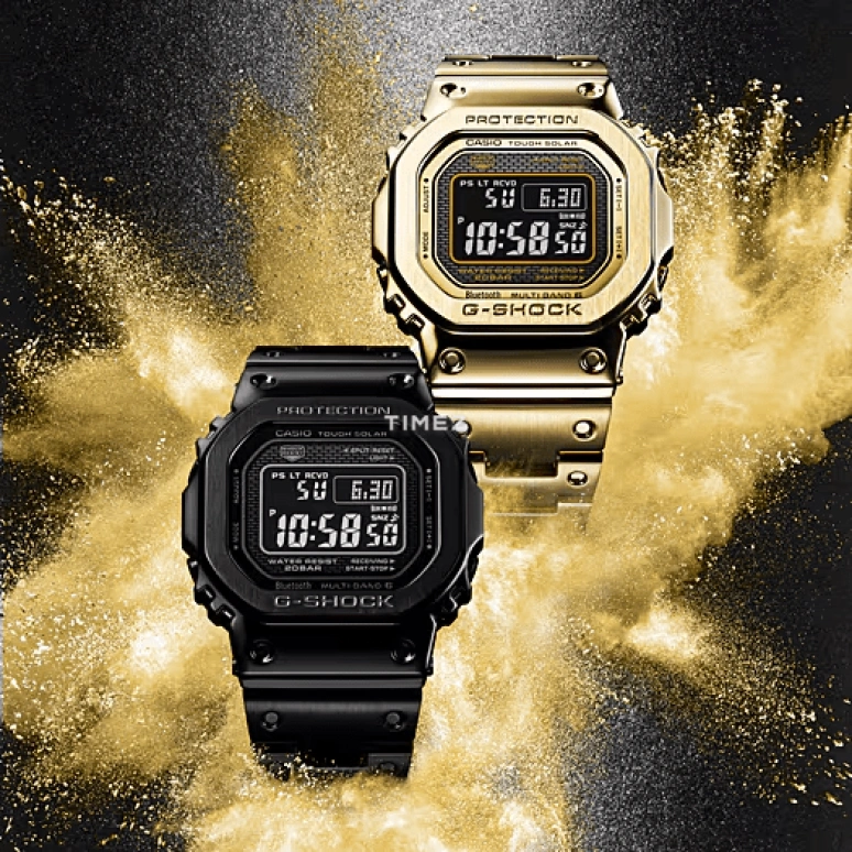 卡西欧,G-SHOCK 49.30x43.20毫米,49.30x43.20毫米,不锈钢,黑色,石英,倒计时,计时,万年历,月历,矿物水晶,方形,GMW,GMW-B5000GD-9