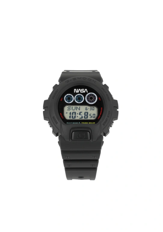 卡西欧,G-SHOCK 50毫米,50毫米,合成树脂,黑色,石英,倒计时,计时,星期历,日历,矿物水晶,圆形,GW6900NASA241