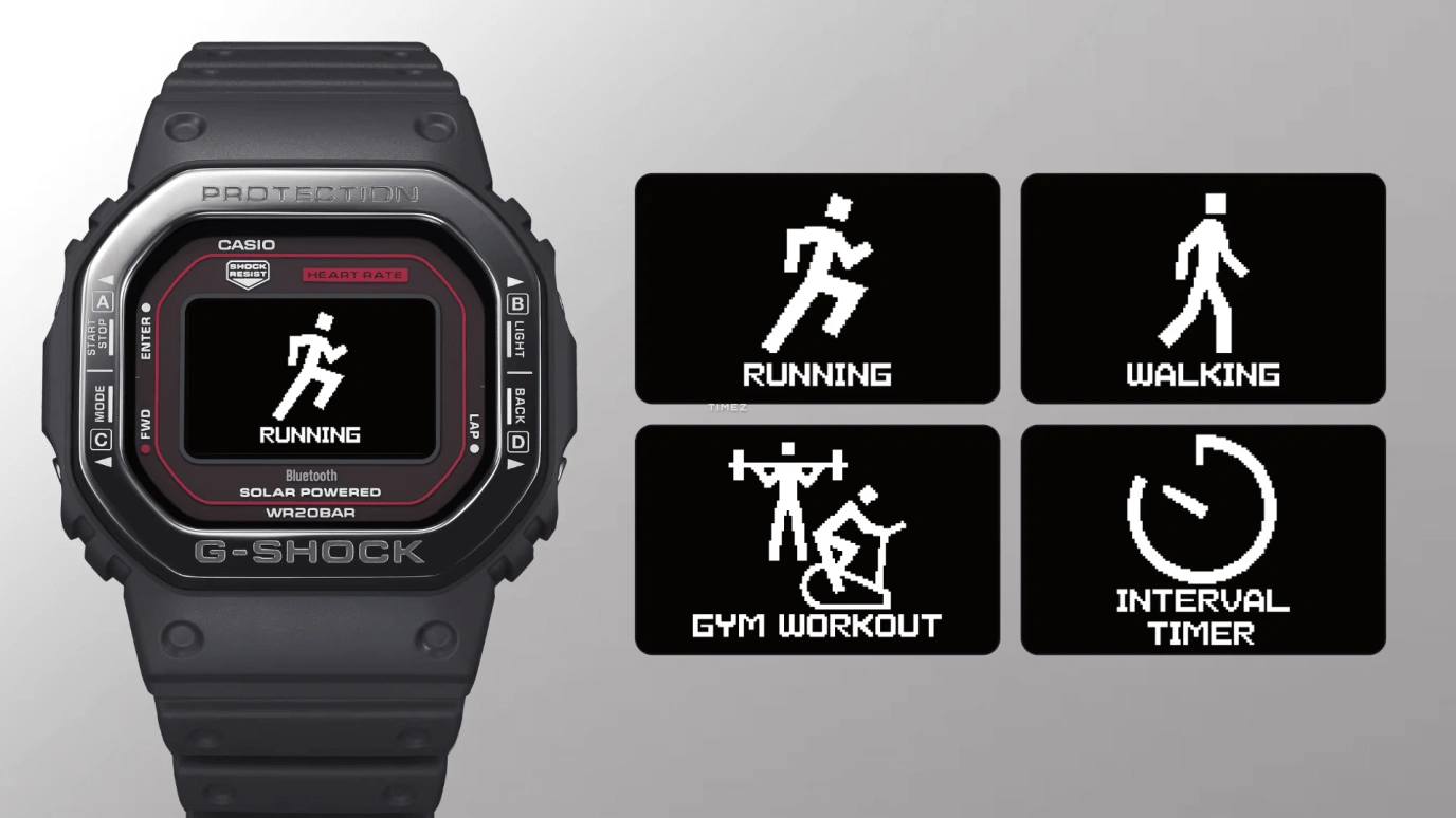 卡西欧,G-SHOCK 51.10x44.50毫米,51.10x44.50毫米,生物基,黑色,石英,计时,月相,月历,星期历,矿物水晶,方形,DW,DW-H5600MB-1A4
