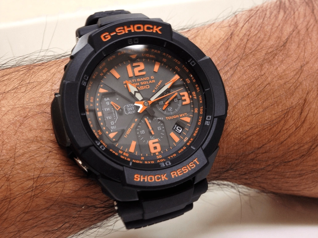 卡西欧,G-SHOCK 64.20x46.60毫米,64.20x46.60毫米,合成树脂,黑色,石英,星期历,日历,世界时,闹铃,矿物水晶,玻璃,酒桶形,GW,GW-3000B-1A