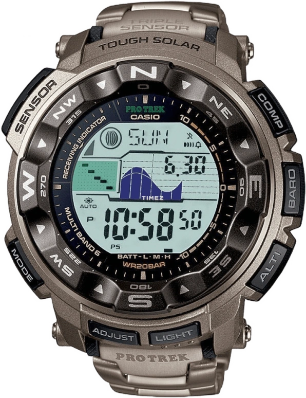 卡西欧,PROTREK 56.30毫米,56.30毫米,钛,灰色,石英,PRG,PRG-250T-7
