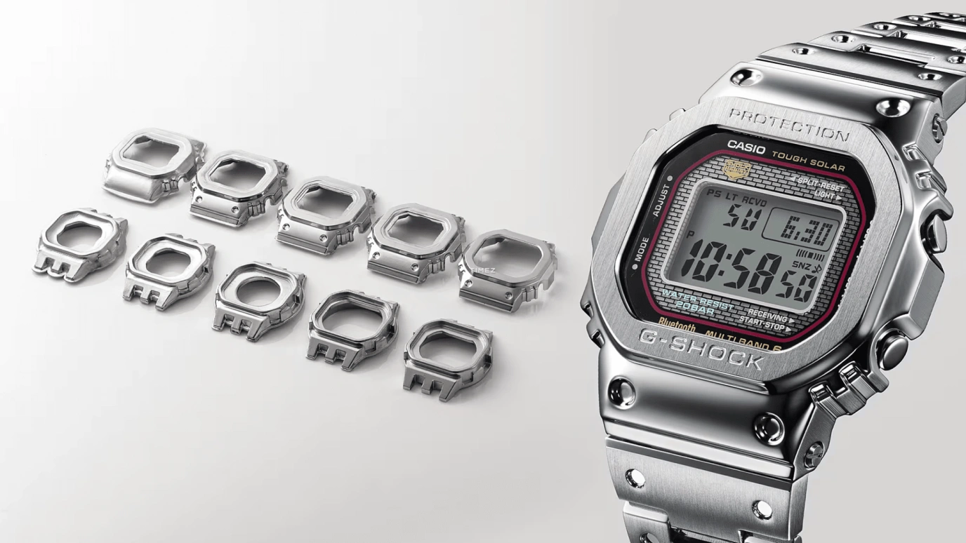 卡西欧,G-SHOCK 49.30x43.20毫米,49.30x43.20毫米,精钢,黑色,石英,倒计时,计时,月历,星期历,矿物水晶,方形,GMWB5000D,GMWB5000D-1C