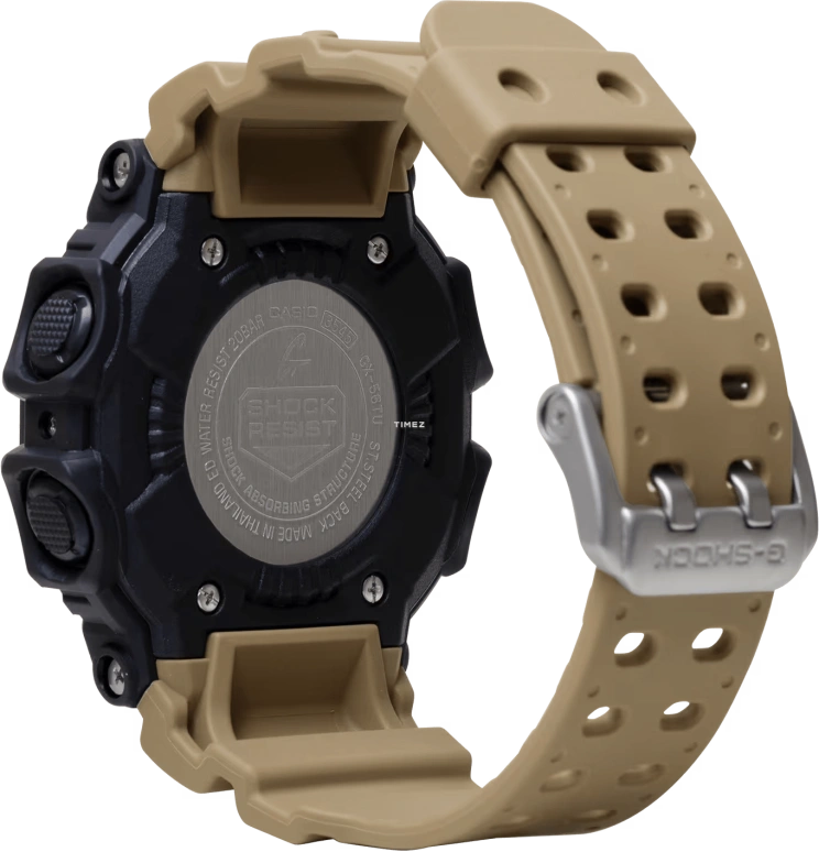 卡西欧,G-SHOCK 55.50x53.60毫米,55.50x53.60毫米,合成树脂,黑色,石英,倒计时,计时,月历,星期历,矿物水晶,方形,GX56TU,GX56TU-1A5