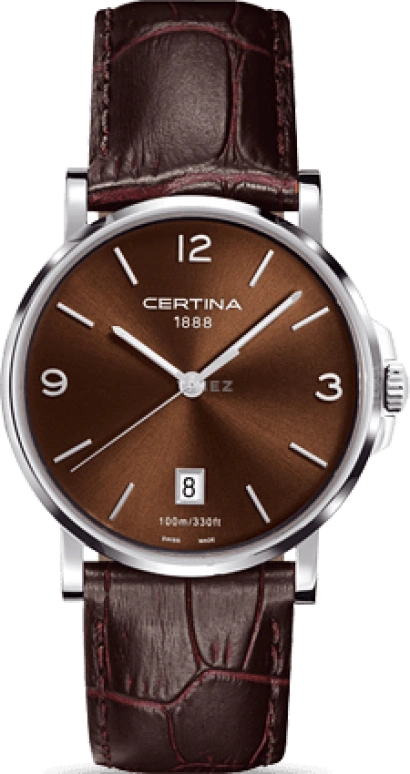 Certina,DS Caimano 38mm,38mm,Stainless Steel,Brown,Quartz,Day,26280hours,C017,C017.410.16.297.00