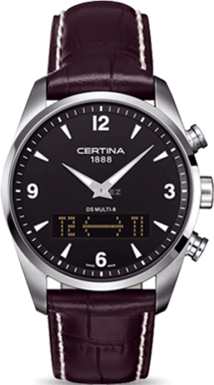 Certina,DS Multi-8 42mm,42mm,Stainless Steel,Black,Quartz,Chronograph,Day,Dule Time,C020,C020.419.16.057.00