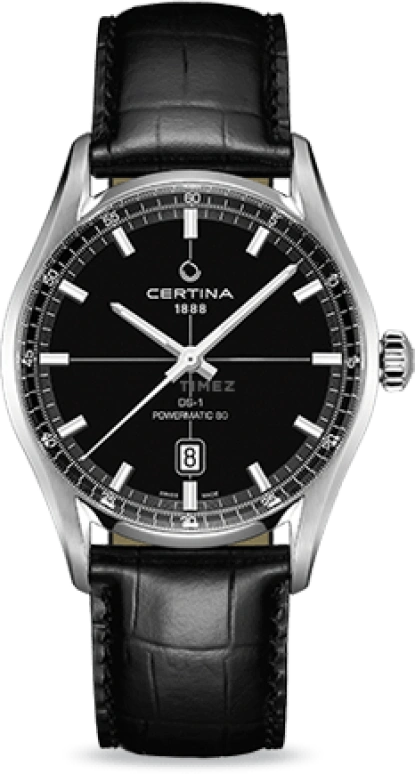 Certina,DS-1 40mm,40mm,Stainless Steel,Black,Automatic,Day,80hours,C029,C029.407.16.051.00