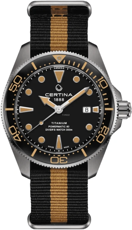 Certina,DS Action 43mm,43mm,Titanium,Ceramic,Black,Automatic,Date,Anti-magnetic,C032,C032.607.48.051.00