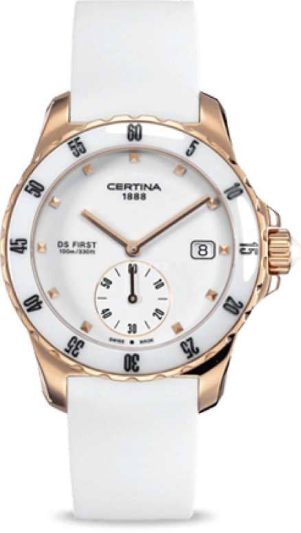 Certina,DS First 34.80mm,34.80mm,Stainless Steel,White,Quartz,Day,26280hours,C014,C014.235.37.011.00