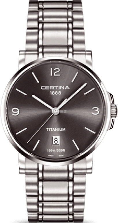 Certina,DS Caimano 38mm,38mm,Titanium,Silver,Quartz,Chronograph,Date,C017,C017.410.44.087.00