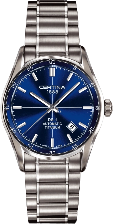 Certina,DS-1 39mm,39mm,Titanium,Blue,Automatic,Day,42hours,C006,C006.407.44.041.00