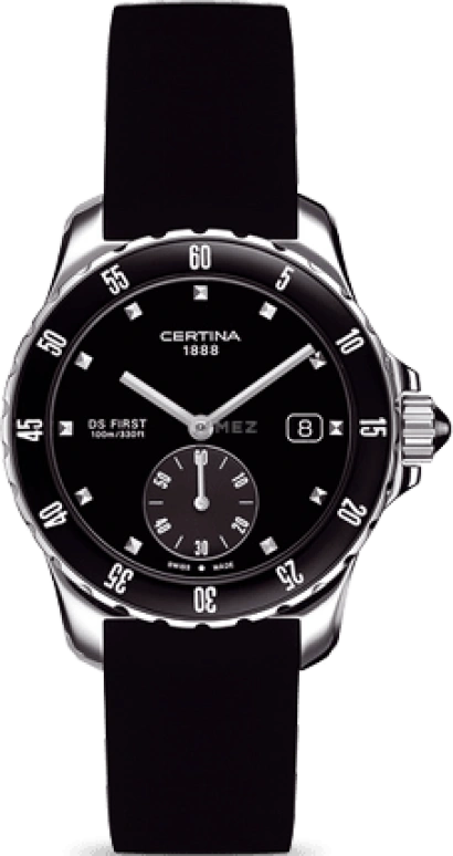 Certina,DS First 34.80mm,34.80mm,Stainless Steel,Black,Quartz,Day,26280hours,C014,C014.235.17.051.00