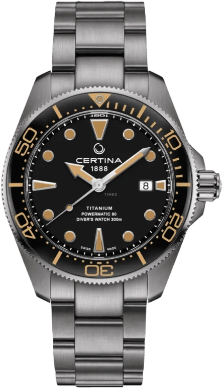 Certina,DS Action 43mm,43mm,Titanium,Ceramic,Black,Automatic,Date,Anti-magnetic,C032,C032.607.44.051.00