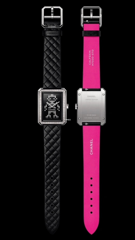 CHANEL,BOY·FRIEND 34.60x26.70mm,34.60x26.70mm,Stainless Steel,Black,Quartz,Sapphire,Crystal Glass,Silver,H7029