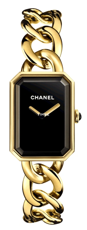 CHANEL,Première 20x28mm,20x28mm,Yellow Gold,Black,Quartz,Sapphire,Crystal Glass,Other,H3257