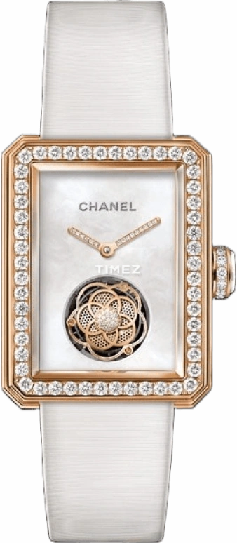 CHANEL,Première 37x28.50mm,37x28.50mm,Yellow Gold,Silver White,Handwound,Tourbillon,Sapphire,Crystal Glass,H4535