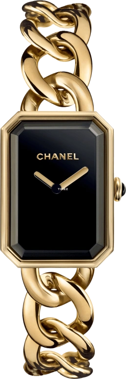 CHANEL,Première 20x28mm,20x28mm,Yellow Gold,Black,Quartz,Sapphire,Crystal Glass,Other,H3257