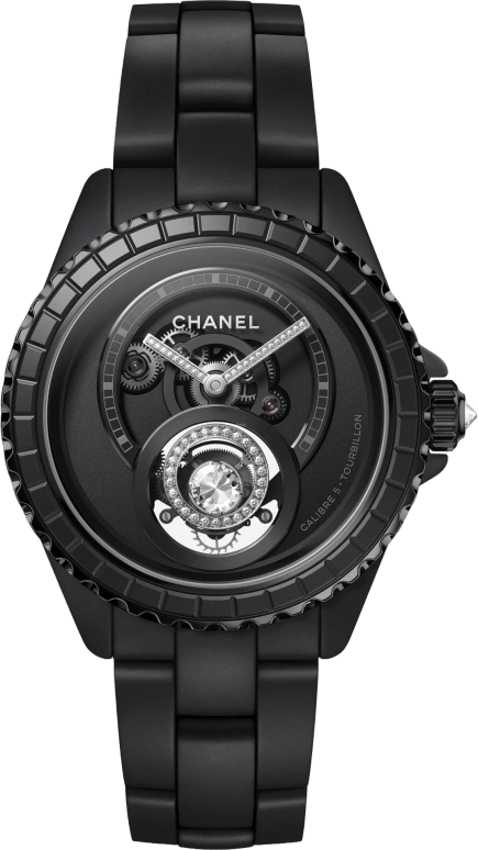 CHANEL,J12 38mm,38mm,Ceramic,Black,Handwound,42hours,In-house Caliber,H7380