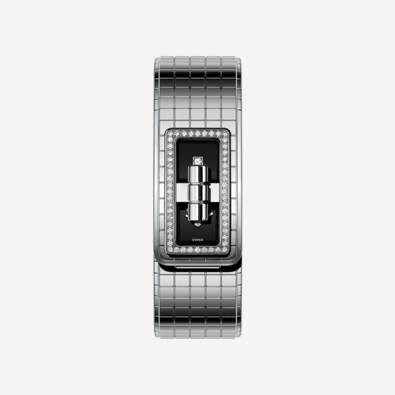 CHANEL,Code Coco 38.10x21.50mm,38.10x21.50mm,Stainless Steel,Black,Sapphire,Crystal Glass,Rectangular,H5145