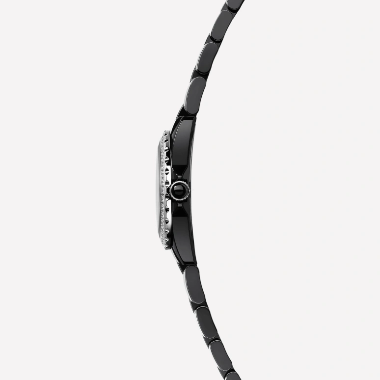 CHANEL,J12 29mm,29mm,Ceramic,Black,Sapphire,Crystal Glass,Round,H2571