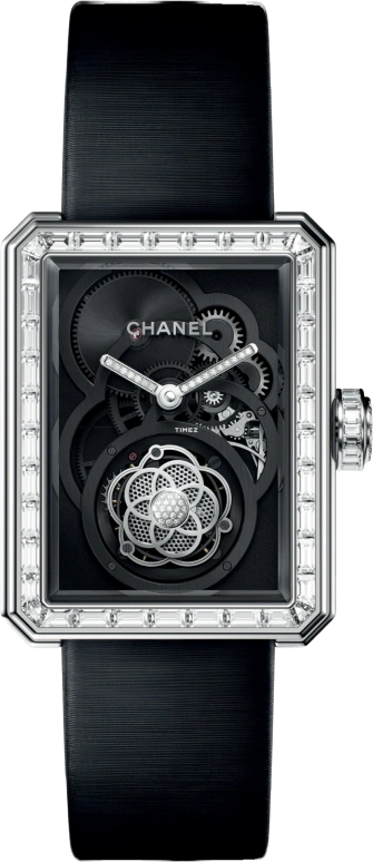 CHANEL,Première 28.50x37mm,28.50x37mm,White Gold,Black,Silver,Step Cut,Setting,Diamonds,Setting,Diamonds,H4573