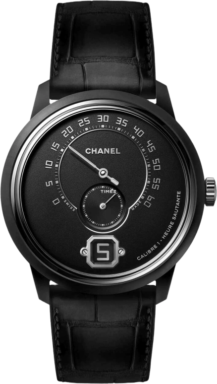 CHANEL,Monsieur de CHANEL 42mm,42mm,Ceramic,Black,Handwound,72hours,In-house Caliber,H7415