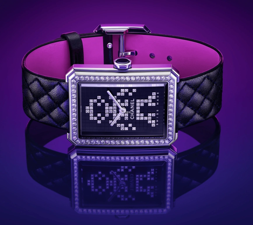 CHANEL,BOY·FRIEND 34.60x26.70mm,34.60x26.70mm,Stainless Steel,Black,Quartz,Sapphire,Crystal Glass,Silver,H7029