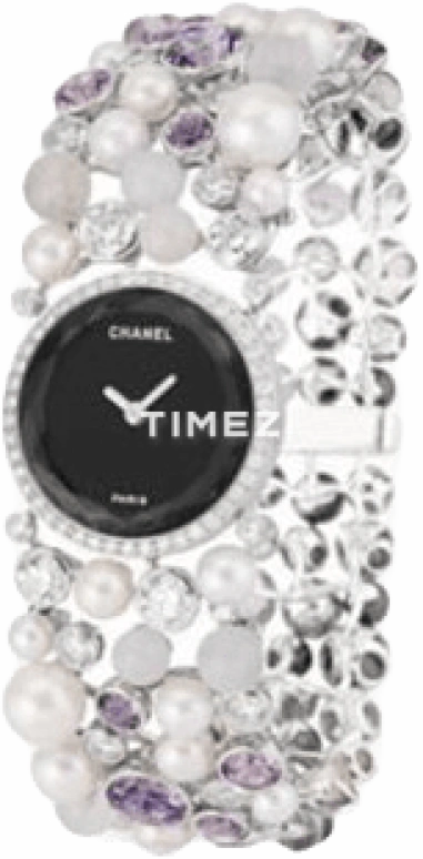 CHANEL,Jewelry Timepieces ,White Gold,Black,Sapphire,Crystal Glass,Setting,Diamonds,J4504