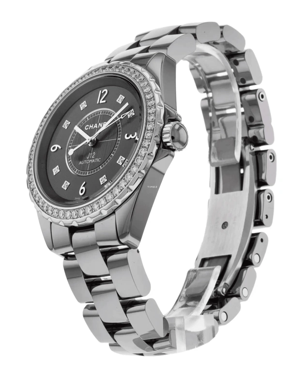 CHANEL,J12 38mm,38mm,Ceramic,Grey,Automatic,Sapphire,Crystal Glass,H2566