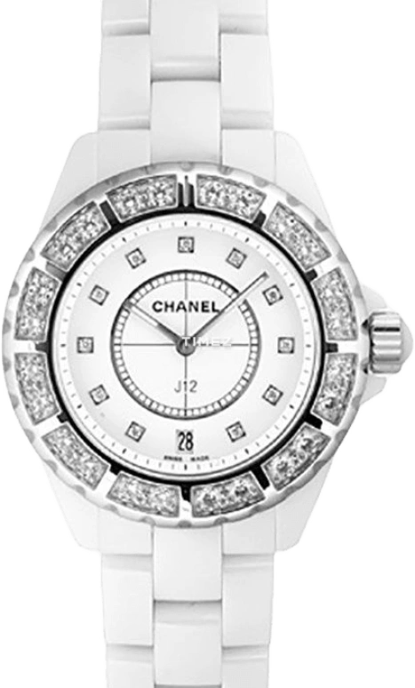 CHANEL,J12 38mm,38mm,Ceramic,White,Quartz,Day,Sapphire,Crystal Glass,H2430