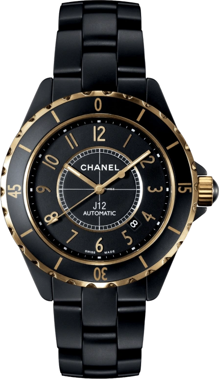 CHANEL,J12 42mm,42mm,Ceramic,Black,Sapphire,Crystal Glass,H2918