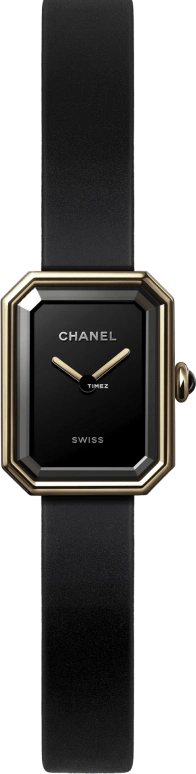 CHANEL,Première 19.70x15.20mm,19.70x15.20mm,Yellow Gold,Black,Sapphire,Crystal Glass,Rectangular,H6125