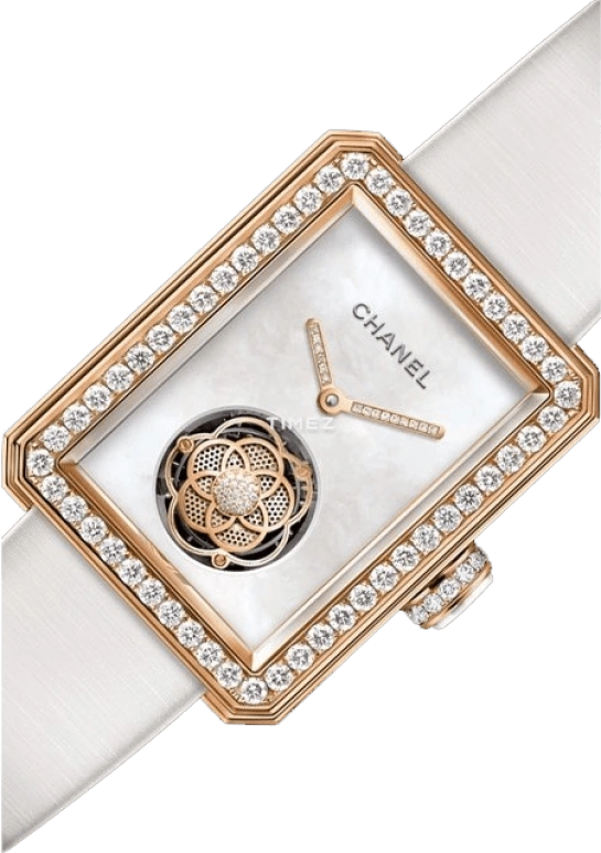 CHANEL,Première 37x28.50mm,37x28.50mm,Yellow Gold,Silver White,Handwound,Tourbillon,Sapphire,Crystal Glass,H4535