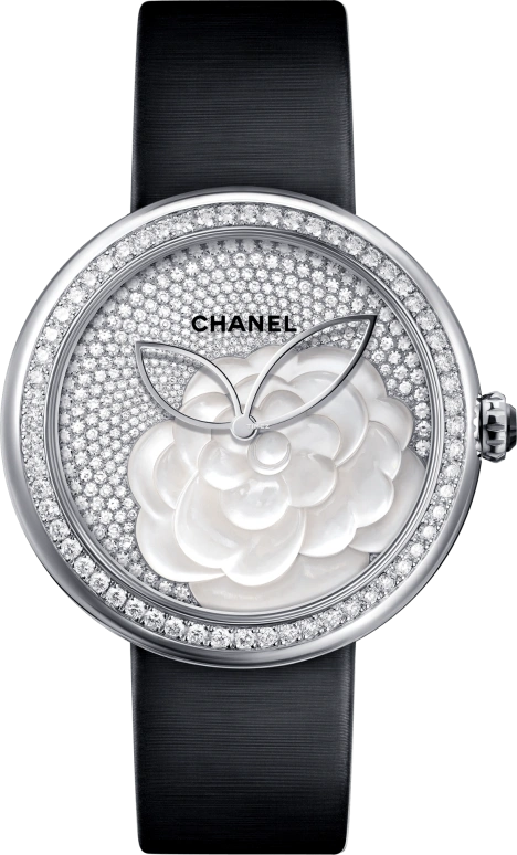 CHANEL,Mademoiselle Privé 37.50mm,37.50mm,White Gold,White,Sapphire,Crystal Glass,Setting,Diamonds,Mother of Pearl,H4319