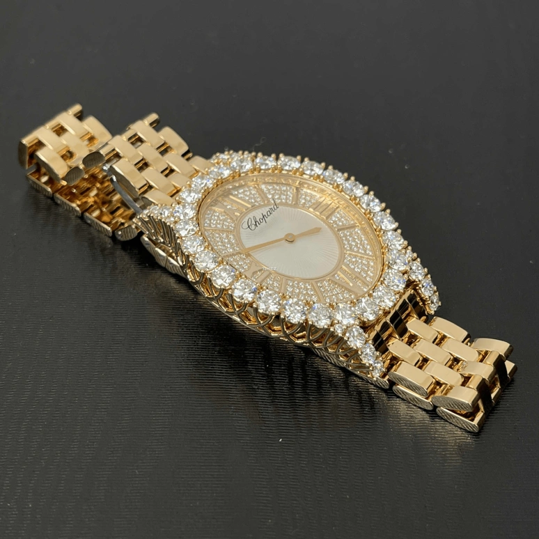 萧邦,L'HEURE DU DIAMANT 40毫米,40毫米,玫瑰金,黄金色,自动上弦,蓝宝石,椭圆形,109383,109383-5001
