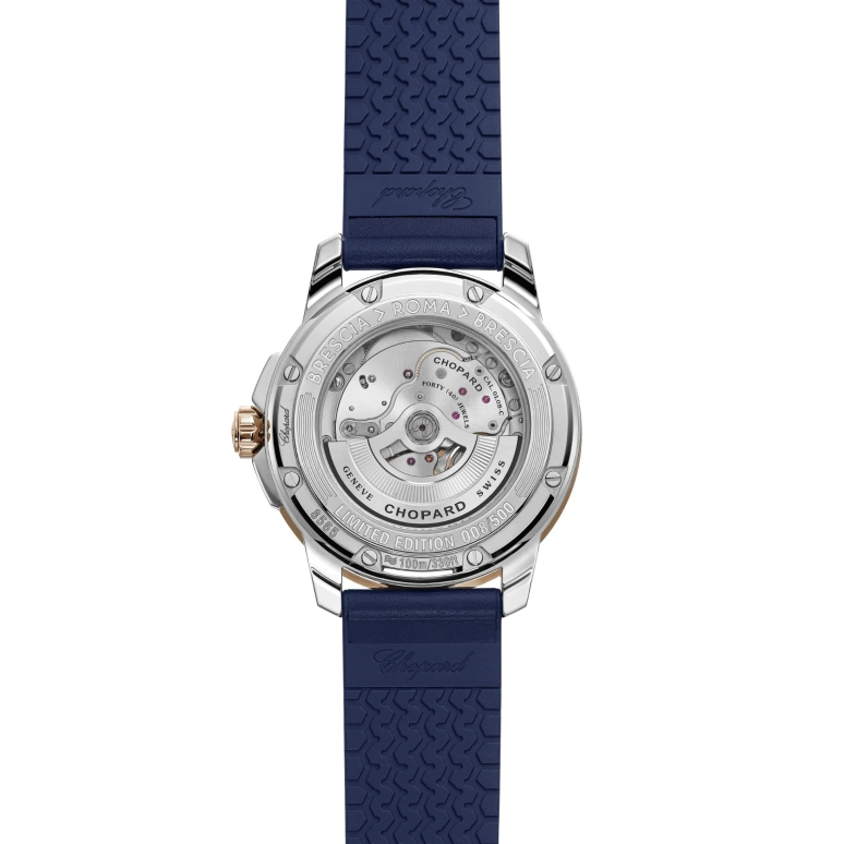 萧邦,Mille Miglia 43毫米,43毫米,精钢,夜光,白色,蓝色,自动上弦,60小时,自制机芯,168566,168566-6002