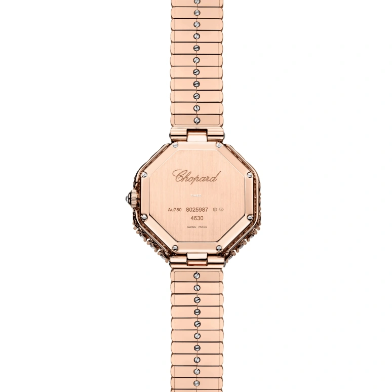 萧邦,L'HEURE DU DIAMANT 32毫米,32毫米,玫瑰金,白色,自动上弦,八角形,玫瑰金色,10A097,10A097-5404
