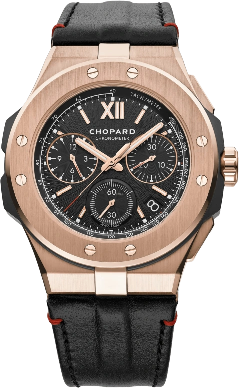 Chopard,Alpine Eagle 44mm,44mm,Titanium,Rose Gold,Black,Automatic,Chronograph,Date,Column Wheel,295387,295387-9001