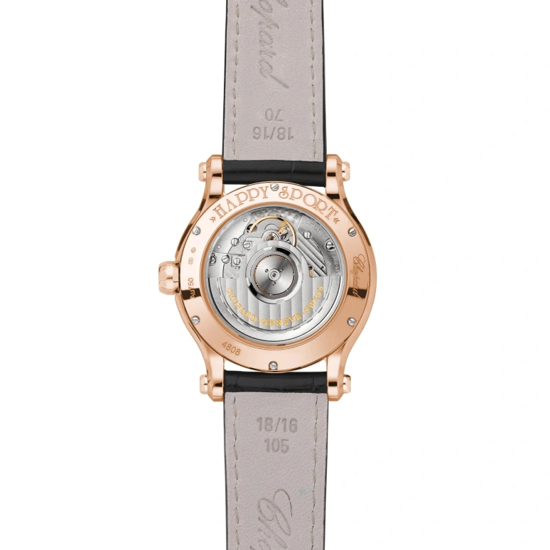 Chopard,Happy Sport 36mm,36mm,Rose Gold,White,Sapphire,Crystal Glass,274808,274808-5008