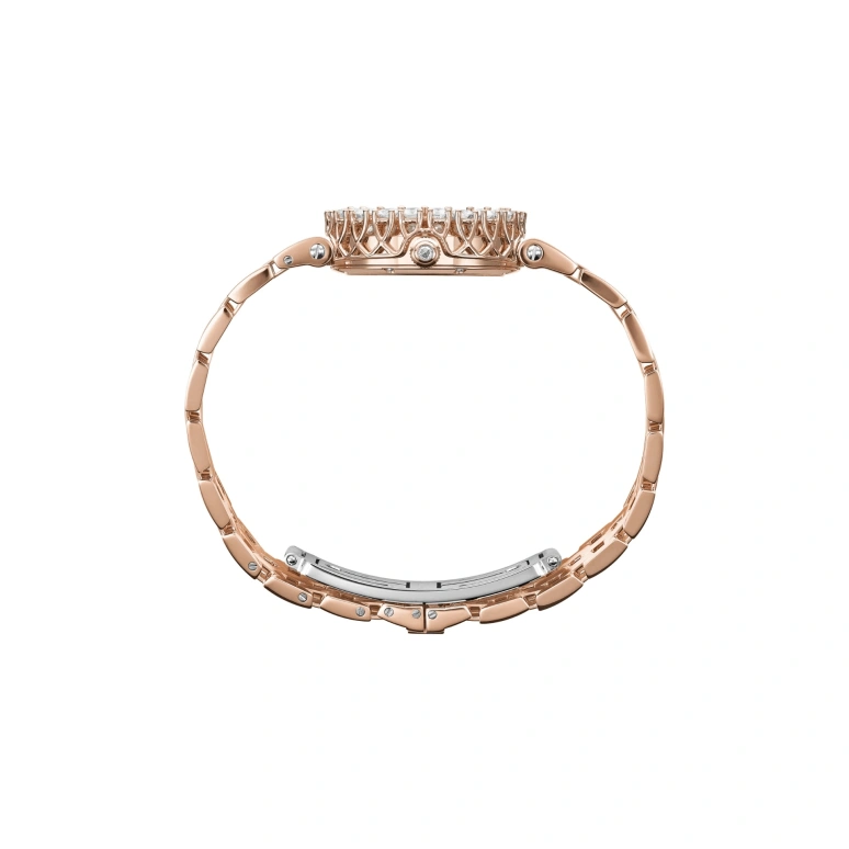 萧邦,L'HEURE DU DIAMANT 26毫米,26毫米,玫瑰金,白色,蓝宝石,水晶玻璃,玫瑰金色,10A178,10A178-5606