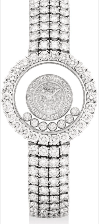 萧邦,Happy Diamonds 27.50毫米,27.50毫米,白金,银色,透明,石英,蓝宝石,圆形,4118,4118-1