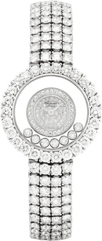 萧邦,Happy Diamonds 27.50毫米,27.50毫米,白金,银色,透明,石英,蓝宝石,圆形,4118,4118-1
