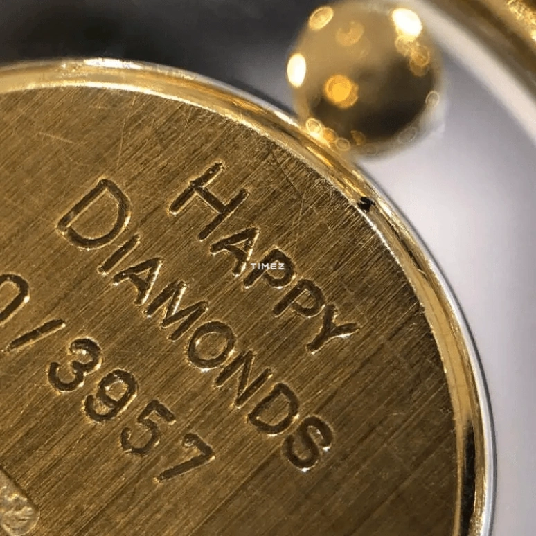 萧邦,Happy Diamonds 24毫米,24毫米,黄金,香槟色,石英,蓝宝石,圆形,20,20/3957 Gold