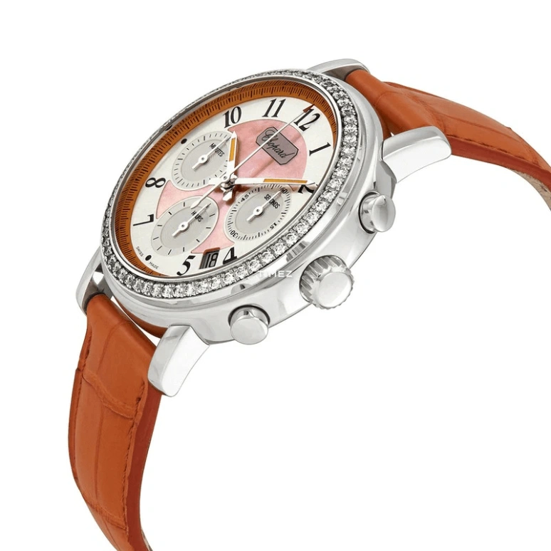 萧邦,Mille Miglia 39毫米,39毫米,精钢,白色,粉色,自动上弦,计时,日历,178331,178331-1420