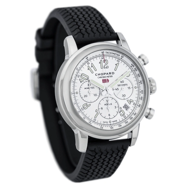萧邦,Mille Miglia 42毫米,42毫米,精钢,银色,灰色,自动上弦,计时,日历,168589,168589-3001