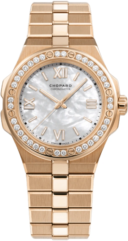 Chopard,Alpine Eagle 36mm,36mm,Rose Gold,White,Automatic,Date,60hours,295370,295370-5002