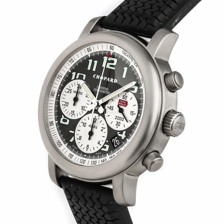 萧邦,Mille Miglia 40.50毫米,40.50毫米,钛,黑色,自动上弦,计时,日历,168407,168407-3009