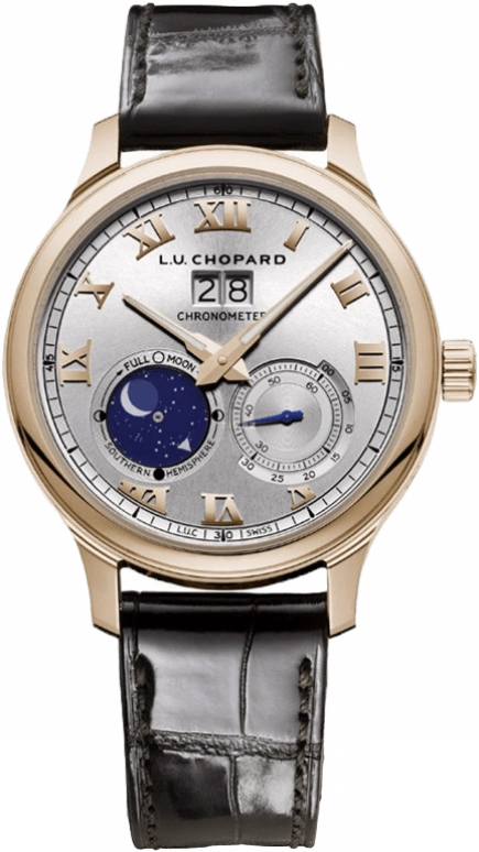 Chopard,L.U.C 42mm,42mm,Rose Gold,Silver,Automatic,Moonphase,Big Date,161969,161969-5001