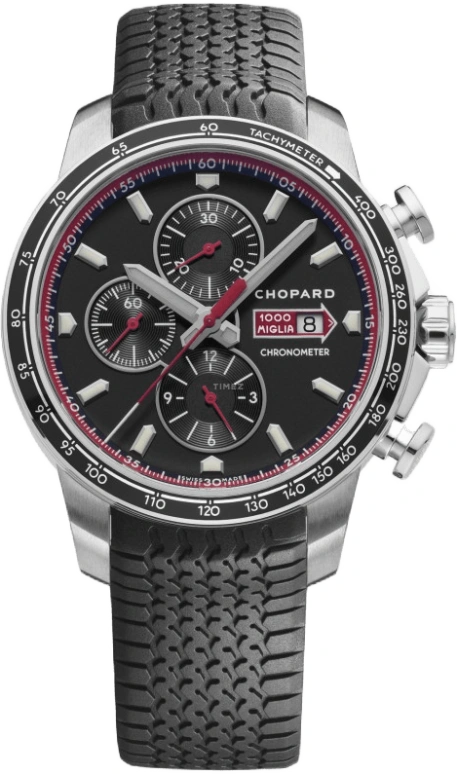 Chopard,Mille Miglia 44mm,44mm,Stainless Steel,Black,Automatic,Chronograph,Day,168571,168571-3001