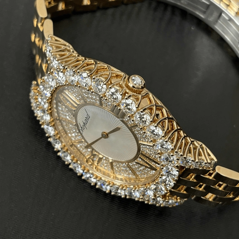 萧邦,L'HEURE DU DIAMANT 40毫米,40毫米,玫瑰金,黄金色,自动上弦,蓝宝石,椭圆形,109383,109383-5001
