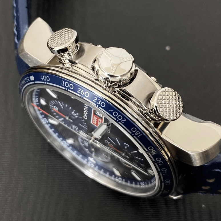萧邦,Mille Miglia 44毫米,44毫米,精钢,夜光,白色,蓝色,红色,自动上弦,计时,日历,168571,168571-3007